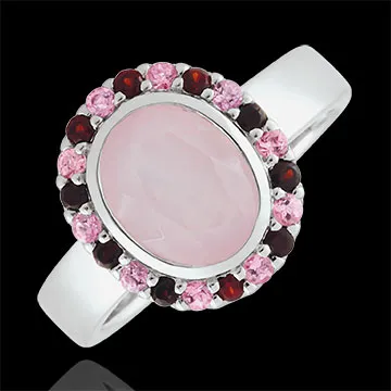 Anello Fiore dell'Eden - Argento e Pietre dure - 2.29 carati