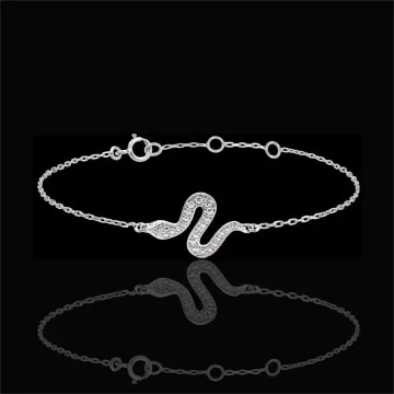 Bracciale Passeggiata Immaginaria - Serpente Ammaliante - Oro bianco - 9 carati - Diamanti