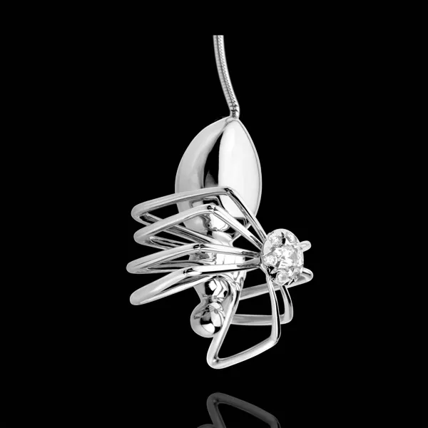 Collana Passeggiata Immaginaria - Regina Ragno - Oro bianco - 18 carati - Diamanti - 0.25 carati