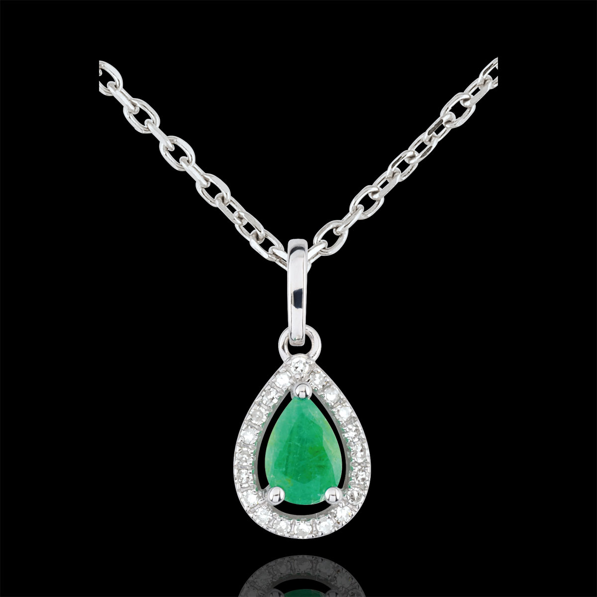 Pear-shaped Indian Emerald Pendant : Edenly jewellery