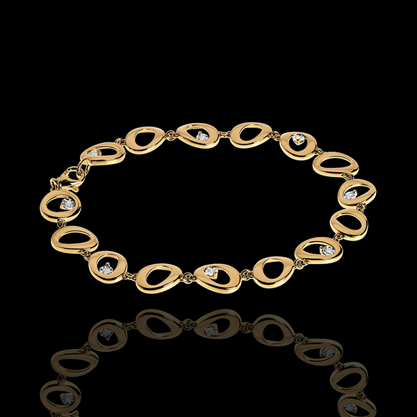 Pendant bracelet yellow gold - 8 diamonds
