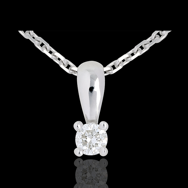 Pendentif diamant belière or blanc 18 carats - 0.16 carat