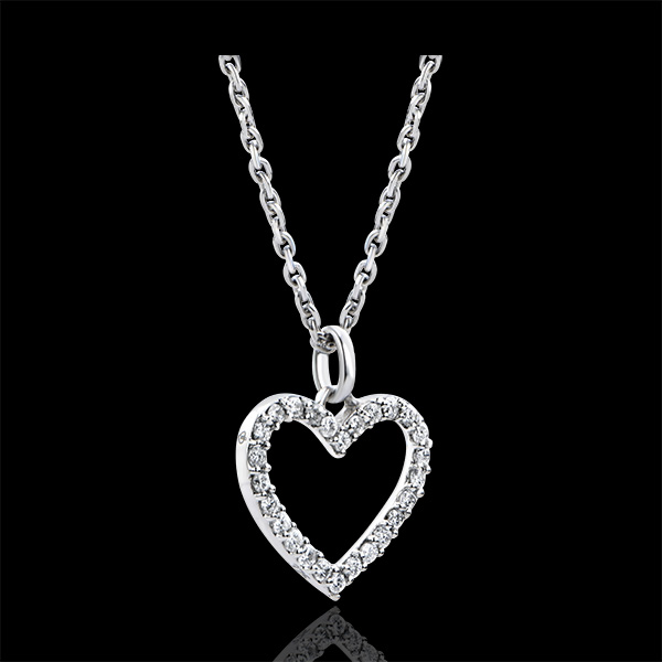 Pendientes Abundancia - Corazón Encantado - oro blanco de 18 quilates y diamantes