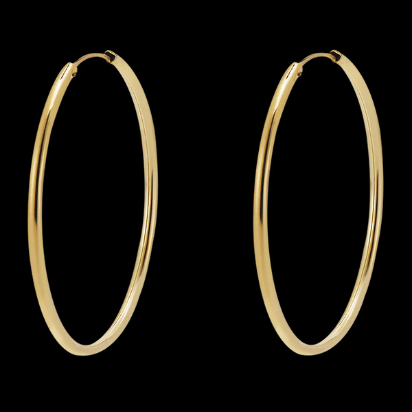 Pendientes de aro finos - 30mm de diametro - oro amarillo de 9 quilates