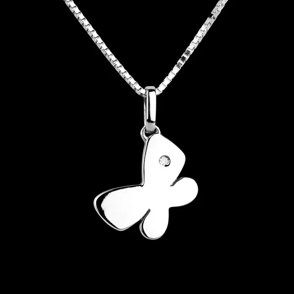 Mon petit papillon - grand modèle - or blanc 18 carats