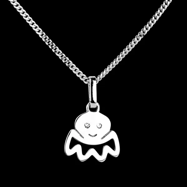 Poulpy - petit modèle - or blanc 18 carats