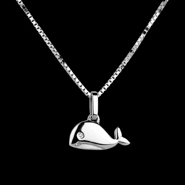 Baleineau - grand modèle - or blanc 18 carats