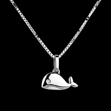 Baleineau - grand modèle - or blanc 18 carats
