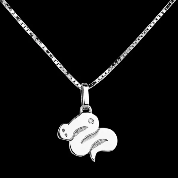 Bébé serpent - grand modèle - or blanc 18 carats