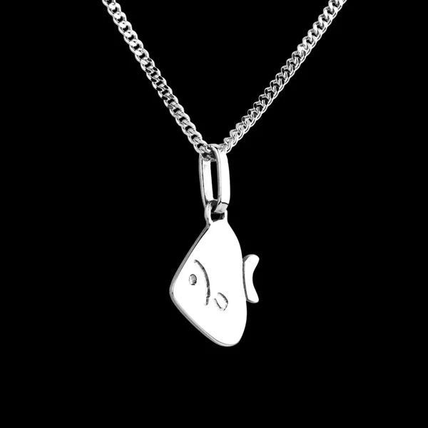 Poisson chéri - grand modèle - or blanc 18 carats