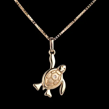 Bébé tortue - grand modèle - or jaune 18 carats