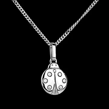 Coccinella - modello piccolo - Oro bianco - 18 carati - Diamante