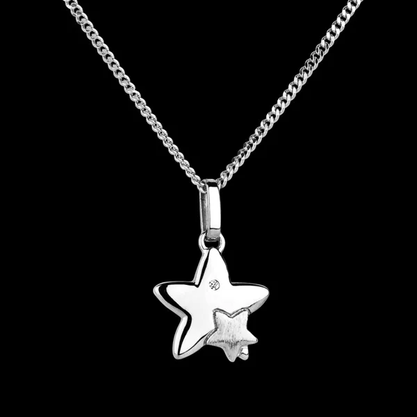 Duetto di stelle - modello piccolo - Oro bianco - 18 carati - Diamante