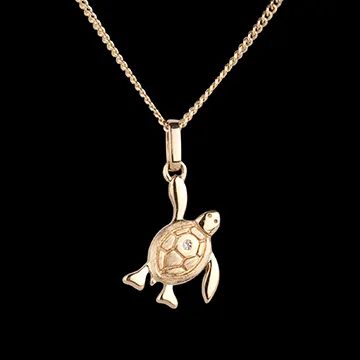Tartarughina - piccola - Oro giallo - 9 carati - Diamante