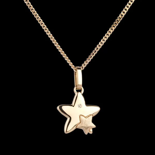 Duetto di stelle - modello piccolo - Oro giallo - 18 carati - Diamante