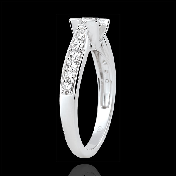Pierścionek zaręczynowy Hrabina z jednym diamentem - diament 0,4 karata - złoto białe 18-karatowe
