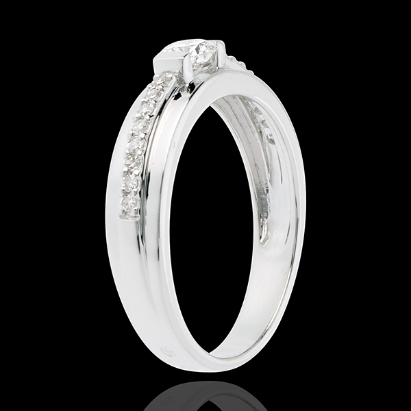 Pierścionek zaręczynowy Przeznaczenie z jednym diamentem - Eugenia - diament 0,22 karata - złoto białe 18-karatowe