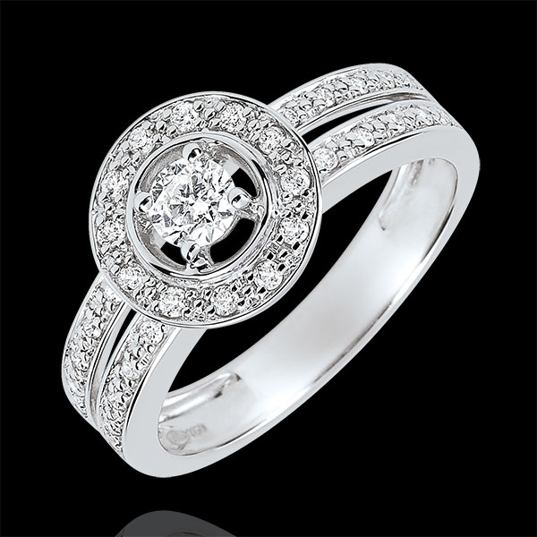 Pierścionek zaręczynowy Przeznaczenie - Lady - diament 0,16 karata - złoto białe 18-karatowe