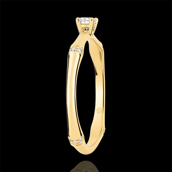 Pierścionek zaręczynowy Święta Dżungla - diament 0,09 karata - złoto żółte 9-karatowe