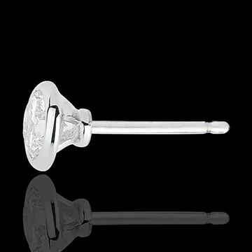 Kolczyki Lalka z białego złota 18-karatowego z jednym diamentem