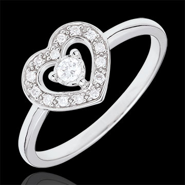Bague Coeur Tiphanie - or blanc 9 carats