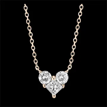 Collier Précieux Secret - Lovely - or rose 18 carats et diamants 