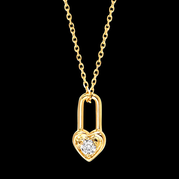 Collier Cléora – Or jaune 9 carats et diamant synthétique