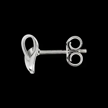 Boucles d'oreilles Puces Cœur Pliage Or Blanc 9 carats