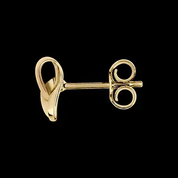 Boucles d'oreilles Puces Cœur Pliage Or Jaune 9 carats