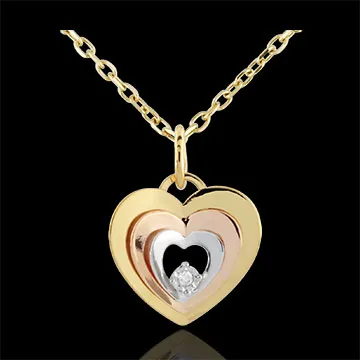 Pendentif coeur Boudoir - trois ors 9 carats