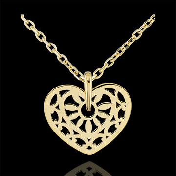 Pendentif Coeur Sortilège d'amour - or jaune 9 carats