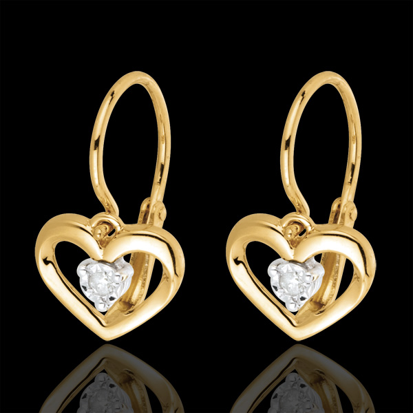 Boucles d'oreilles mon amour or jaune 9 carats