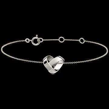 Bracelet Cœur Pliage Or Blanc 18 carats