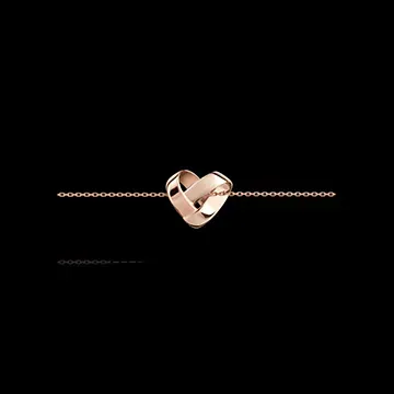 Bracelet Cœur Pliage Or Rose 9 carats