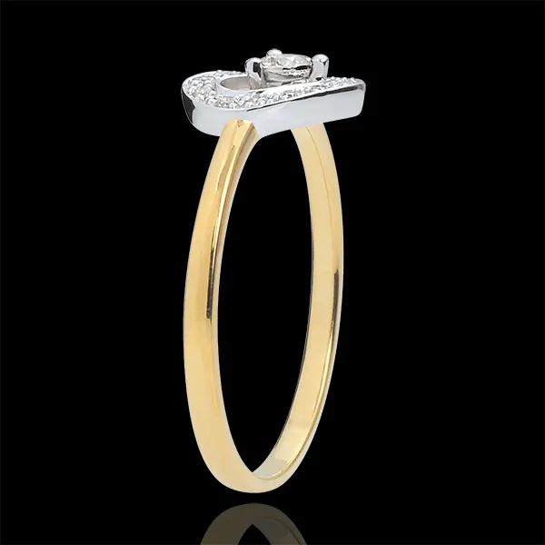 Bi-colour Gold Tiphanie Heart Ring