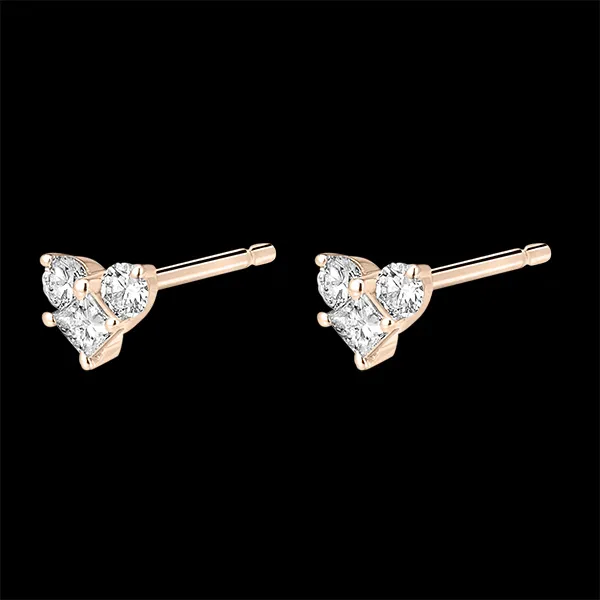 Précieux Secret Stud Earrings - Mini Lovely - 9 karat pink gold and diamonds