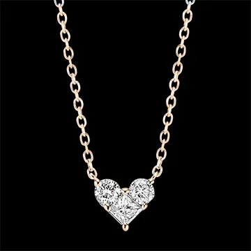 Collier Précieux Secret - Mini Lovely - or rose 18 carats et diamants