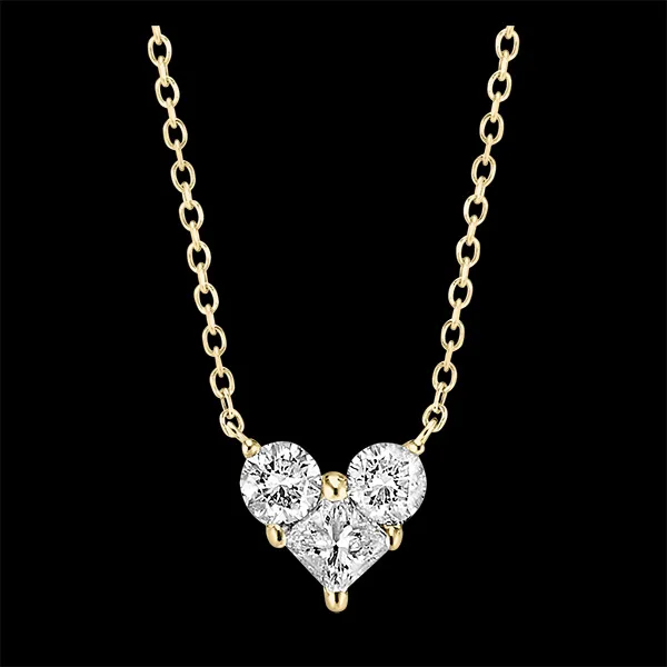 Précieux Secret Necklace - Lovely - 9 karat yellow gold and diamonds