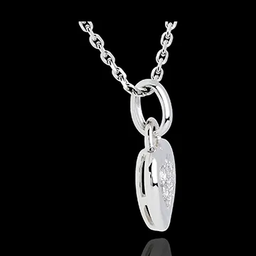 Framed heat with diamond paving white gold - 7 diamonds