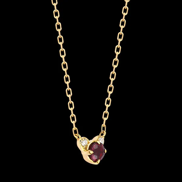 Calista Necklace – 9ct Yellow Gold, Ruby and Lab-Grown Diamonds