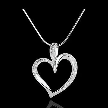 Pendentif Coeur or blanc 18 carats Arty - 10 diamants