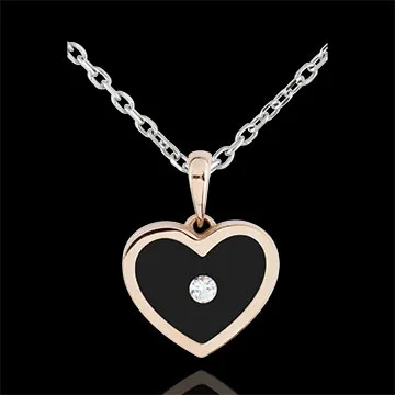 Pendentif Coeur Magique - or blanc et or rose 18 carats