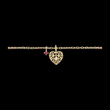 Bracelet Flavia – Or jaune 9 carats, diamant et rubis synthétiques