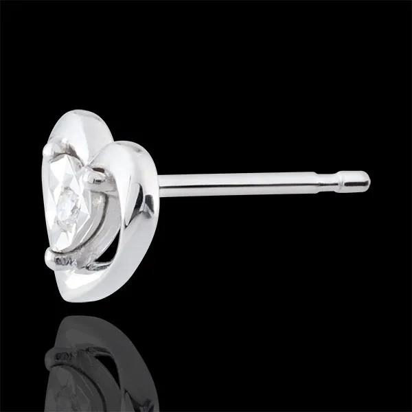 White Gold Small Heart Earrings