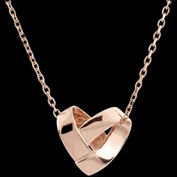 Folding Heart necklace – 9ct rose gold