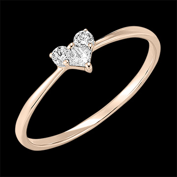 Précieux Secret Ring - Mini Lovely - 18 karat rose gold and diamonds 