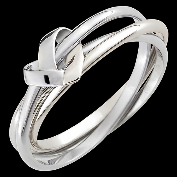 Folding Heart trilogy ring – 9ct white gold