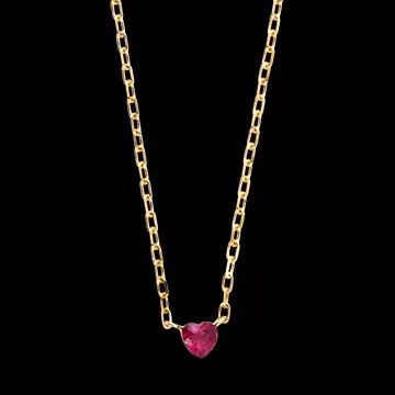Énora Necklace – 9ct Yellow Gold with Lab-Created Ruby