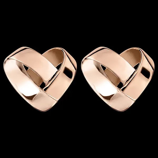 Folding Heart stud earrings – 9ct rose gold
