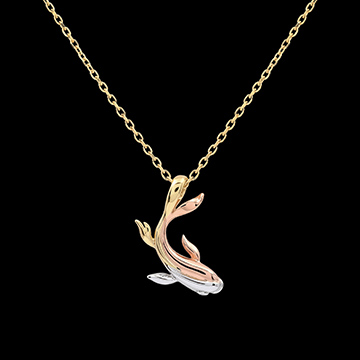 Koi necklace – 9ct three-colour gold